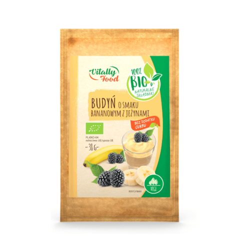 Budyń ekologiczny o smaku bananowym z jeżynami 38g Vitally Food