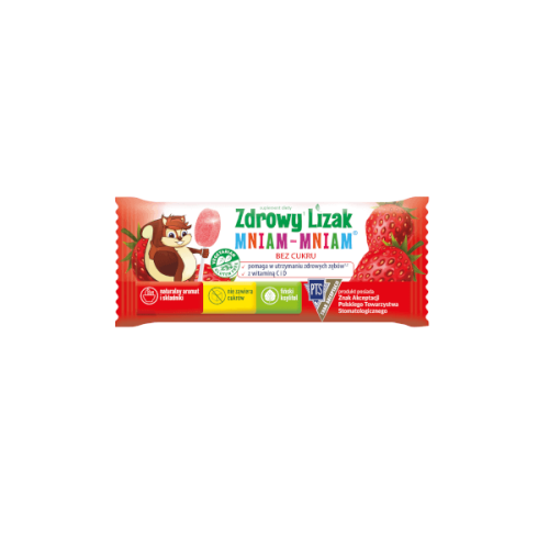 Lizak truskawkowy "mniam mniam" bez cukru - z witaminami
