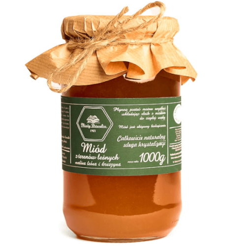 Miód leśny malina z kruszyną 1kg Miody Dworskie